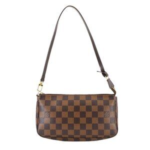 LOUIS VUITTON Damier Pochette Accessoires Hand bag Ebene N41206 90280766